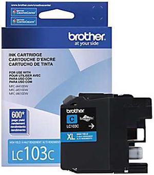 BROTHER INTERNATIONAL LC103C High Yield Cyan Ink Cartridge