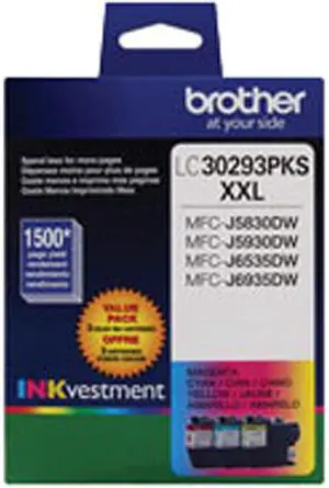 Brother LC30293PK Super High Yield Ink Cartridge - Cyan/Magenta/Yellow