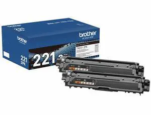 Brother TN-221 Original Standard Yield Laser Toner Cartridge - Twin-pack - Black - 2 / Box  TN-221BK