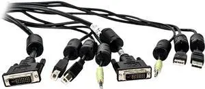Vertiv Avocent USB Keyboard and Mouse, DVI-D and Audio Cable, 6 ft. with DPP Support for Vertiv Avocent SV and SC Series Switches