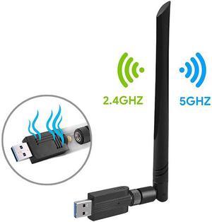 USB WiFi Adapter for PC Wireless WiFi Adapter 1200Mbps 2.4G/5G 802.11ac USB 3.0 Network Adapter with High Gain Antenna for Desktop Laptop PC Support Windows XP/10/8/8.1/7/Vista,Mac 10.6-10.15,Linux