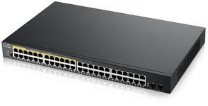 ZyXEL 24-Port Gigabit Smart Managed PoE Switch, 24 PoE+ Ports at 170W with 2 SFP Uplink, GS1900-48HPV2