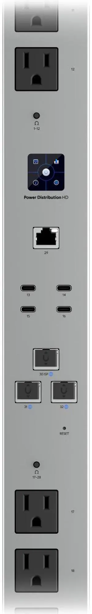 Ubquiti Power Distribution Hi-Density, support large, rack-mounted UniFi hardware deployments | USP-PDU-HD