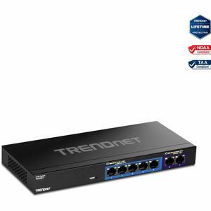 TRENDnet 7-Port Multi-Gig Gaming Switch, TEG-S327, 5 x 1G RJ-45 Base-T Ports, 2 x 2.5G RJ-45 Ports, 20Gbps Switching Capacity, Wall Mountable, Plug & Play, Lifetime Protection, Black