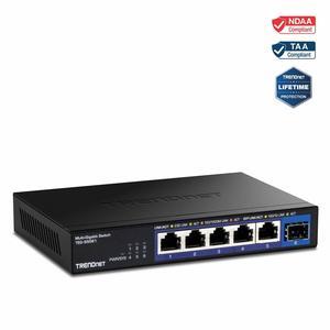 TRENDnet 6-Port 2.5G Unmanaged Switch with 10G SFP+ Port, 5 Ports - 2.5 Gigabit Ethernet, 10 Gigabit Ethernet - 2.5GBase-T, 10GBase-X - 2 Layer Supported - Modular - 9.50 W Power Consumption - Twisted
