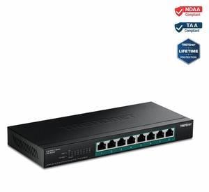 TRENDnet 8-Port 2.5G PoE++ Switch, TPE-BG380, 8 x 2.5GB PoE++ Ports, 230W Poe Power Budget, 40Gbps Switching Capacity, NDAA + TAA Compliant, Lifetime TRENDnet Protection