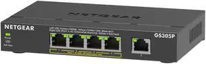 Netgear GS305P 5-Port Gigabit Ethernet Switch, GS305P-300NAS