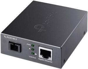 TP-Link TL-FC311B-2 | Gigabit WDM SFP to RJ45 Fiber Media Converter | Fiber to Ethernet Converter | 10/100/1000Mbps RJ45 Port to 1000Base-LX Single-Mode Fiber