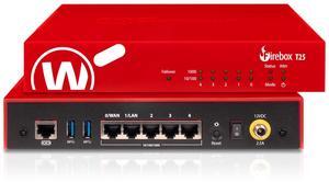 WatchGuard Firebox T25 Network Security/Firewall - Intrusion Prevention - 5 Port - 10/100/1000Base-T - Gigabit Ethernet - 3.14 Gbit/s Firewall Throughput - 5 x RJ-45   WGT25035