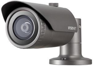 Hanwha Techwin QNO-7012R 4MP IR WDR Outdoor Network H.265 PoE Bullet Camera with 2.8mm Lens, Aluminium