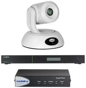Vaddio EasyIP 20 Mixer Base Kit Video Conferencing System - Includes Mixer Switch & PTZ Camera - White - 999-30231-000W Vaddio EasyIP 20 Mixer Base Kit Video Conferencing System - Includes Mixer Switch & PTZ Camera - White - 999-30231-000W