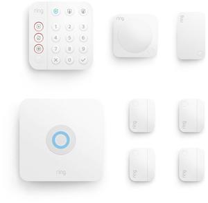 Ring Business Alarm Security Kit, 8-Piece (2nd Generation), Includes Base Station, Motion Detector, Keypad, Sensor and Range extender - White