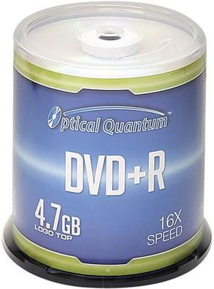 Optical Quantum 4.7GB 16X DVD+R Logo Top 100 Packs Spindle Disc Model OQDPR16LT-BX