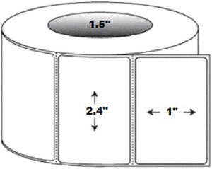 Cognitive 03-02-1879, 2.4" X 1", 1.5" CORE, 4.25" OD, Bar Sensored Removable ADHESIVE Paper Label, 1685 Lables Per Roll