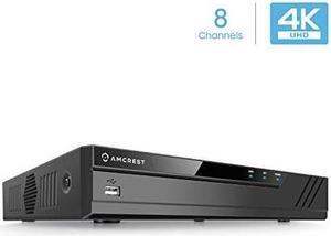 Amcrest NV4108-A2 4K 8CH NVR (1080p/3MP/4MP/5MP/8MP) POE Network Video Recorder - Supports up to 8 x 8MP/4K IP Cameras, 8-Channel, Supports up to 10TB Hard Drive (No Built-in WiFi)