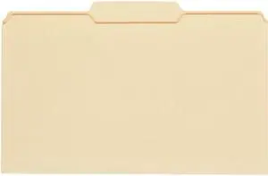 File Folders, 1/3 Cut Second Position, One-Ply Top Tab, Legal, Manila,