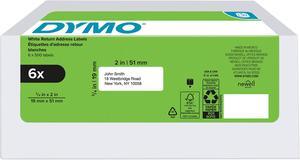 DYMO DY LW 3/4IN X 2IN WHT RET ADR 500CT 6PK