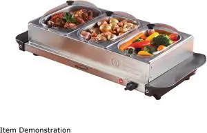 Brentwood BF-315 Triple Buffet Server w/ Warming Tray, Stainless Steel
