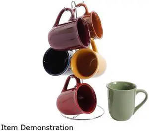 Cafe Amaretto 7 pc Mug Set With Wire Rack