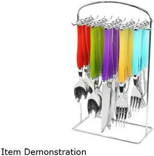 Santoro 20pc stainless Steel Flatware Set with Hanging Rack