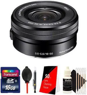 Sony E PZ 16-50mm f/3.5-5.6 OSS Lens with 16GB Top Accessory Kit