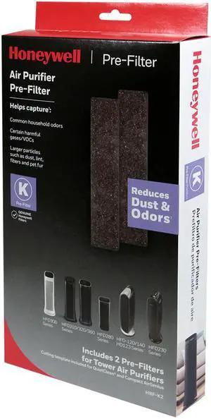 Honeywell HRF-K2 Household Odor & Gas Reducing Pre-filter (Filter K) - 2 Pack
