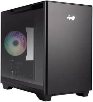 IN WIN IW-CS-A3BLK-1AM120S Black SECC / Tempered Glass Micro ATX Mini Tower In Win IW-CS-A3BLK-1AM120S A3 Black Mini Tower Computer Case