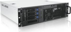 IN WIN Open Bay 3U Short Depth Server Chasis With 500W Power Supply - Black  IW-R300N-S500