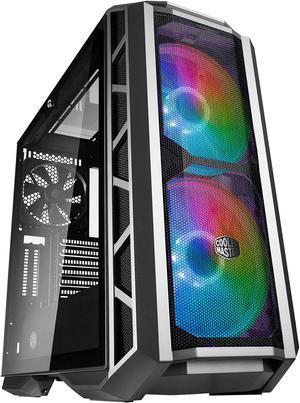 Cooler Master MasterCase H500P Mesh Gun ARGB Airflow ATX Mid-Tower with Dual 200mm ARGB Lighting Fans, Mesh Front Panel, and Tempered Glass Side Panel