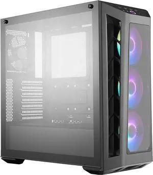Cooler Master MasterBox MB530P Black ATX Mid-Tower with Three Tempered Glass Panels, Front Side Mesh Intakes, Three 120mm ARGB Lighting Fans Cooler Master MasterBox MB530P Black ATX Mid-Tower with Three Tempered Glass Panels, Front Side Mesh Intakes, Three 120mm ARGB Lighting Fans
