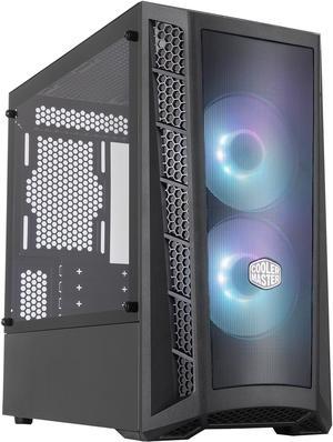 Cooler Master MasterBox MB311L ARGB Airflow MicroATX Mini Tower with Fine Mesh Front Panel Mesh Intake Vents Tempered Glass Side Panel ARGB Controller Dual ARGB Lighting Fans  Black