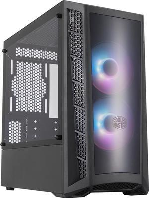 Cooler Master MasterBox MB320L ARGB Micro-ATX Mini Tower with DarkMirror Front Panel, Mesh Intake Vents, Tempered Glass Side Panel, ARGB Controller, Dual ARGB Lighting Fans - Black