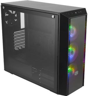 Cooler Master MasterBox Pro 5 ARGB ATX Mid-Tower with Adaptable Layout E-ATX up to 10.5", DarkMirror Front Panel, Tempered Glass, Three 120mm ARGB Lighting Fans - Black