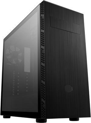 Cooler Master MasterBox MB600L V2 Tempered Glass with ODD Minimalistic ATX Mid-Tower Mesh Intakes, Brushed Front Panel, Hexagon Gleam and Breathable PSU Shroud