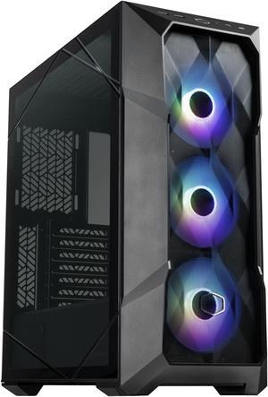 Cooler Master TD500 Mesh V2 Black Gaming Airflow ATX Mid-Tower Case, Polygonal Mesh Panel, Crystalline Tempered Glass, 3x 120mm ARGB Fans, USB 3.2 Gen 2 Type C, 360 Radiator (TD500V2-KGNN-S00)