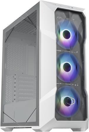Cooler Master TD500 Mesh V2 White Gaming Airflow ATX Mid-Tower Case, Polygonal Mesh Panel, Crystalline Tempered Glass, 3x 120mm ARGB Fans, USB 3.2 Gen 2 Type C, 360 Radiator (TD500V2-WGNN-S00)
