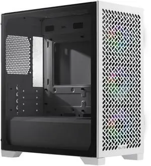Cooler Master Elite 302 White Micro-ATX High Airflow Minimalist PC Case, 365mm GPU Max, 280mm AIO Max, Type C, Tempered Glass, Triple 120mm aRGB PWM Fan, Intakes Grill, Breathable PSU Shroud