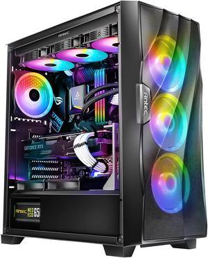 Antec Dark League DF700 FLUX Mid Tower ATX Gaming Case FLUX Platform 5 x 120mm Fans Included ARGB  PWM Fan Controller Tempered Glass Side Panel ThreeDimensional WaveShaped Mesh Front