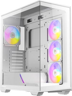 Antec C3 ARGB White, 3 x 120mm & 1 x 120mm ARGB PWM Fans Included, Up to 8 Fans Simultaneously, Type-C 3.2 Gen 2 port, Seamless Tempered Glass Front & Side Panels, 360mm Radiator Support, Mid-Tower AT