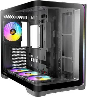 Antec C5 Curve ARGB, 4 x 120mm ARGB PWM Fans Included, Up to 10 Fans Simultaneously, Type-C 3.2 Gen 2 Port, Curved Tempered Glass Front & Side Panels, 360mm Radiator Support, Mid-Tower ATX PC Case