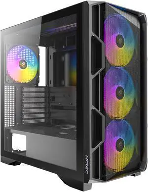 Antec AX1000 ARGB, 4 x 140mm ARGB PWM Fans Included, ARGB PWM Fan Controller, Up to 9 Fans Simultaneously, Type-C 3.2 Gen 2 Port, Full-View Tempered Glass Side Panel, 360mm Radiator Support, Mid-Tower