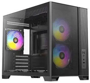 Antec FLUX M, 6 PWM Fans Included, F-LUX Platform, Front PSU Chamber, Vertical Airflow Design, 360mm Top Radiator Support, Type-C 3.2 Gen 2, Compact MicroATX PC Case