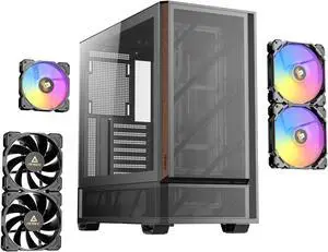 Antec P30 ARGB, 3 PWM ARGB & 2 PWM Reverse Fans Included, Metal Mesh Front with Premium Wood Accents, Optimized GPU Airflow, 360 mm Top Radiator Support, Type-C 3.2 Gen 2, Mid-Tower ATX Case