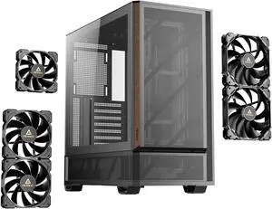 Antec P30 AIR, 3 PWM & 2 PWM Reverse Fans Included, Metal Mesh Front with Premium Wood Accents, Supports 360mm Top Radiator, Optimized Airflow for GPU Cooling, Type-C 3.2 Gen 2, Mid-Tower ATX Case