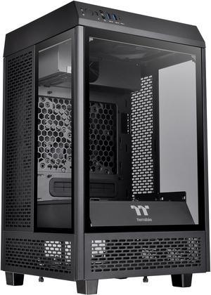 Thermaltake Tower 100 Black Edition Tempered Glass Type-C (USB 3.1 Gen 2) Mini Tower Computer Chassis Supports Mini-ITX, CA-1R3-00S1WN-00