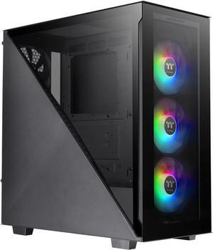 Thermaltake Divider 300 ARGB Triangular Tempered Glass Type-C (USB 3.1 Gen 2) Water Cooling Ready ATX Mid Tower Computer Case with 3 x 120mm ARGB Rear Fan Pre-Installed, CA-1S2-00M1WN-01