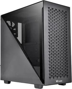Thermaltake Divider 300 TG Air Front Mesh Black Edition Triangular Tempered Glass Side Panel ATX Mid Tower Computer Case with 2 Pre-installed 120mm Fan CA-1S2-00M1WN-02