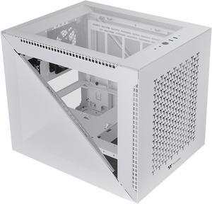 Thermaltake Divider 200 TG Air Front Mesh Snow Edition Triangular Tempered Glass Side Panel Micro-ATX Computer Case with Pre-stalled 200mm Front Fan + 120mm Rear Fan CA-1V1-00S6WN-01