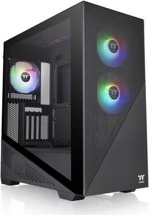 Thermaltake Divider 370 TG ARGB Motherboard Sync E-ATX Mid Tower Computer Case with 3x120mm ARGB Fan Pre-installed, Tempered Glass Side Panel, Ventilated Front Mesh Panel, CA-1S4-00M1WN-00