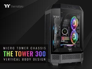 Thermaltake Tower 300 Black Micro-ATX Case; 2x140mm CT Fan Included; Support Up to 420mm Radiator; Horizontal display capable with optional Chassis Stand Kit/Optional LCD Kit; CA-1Y4-00S1WN-00